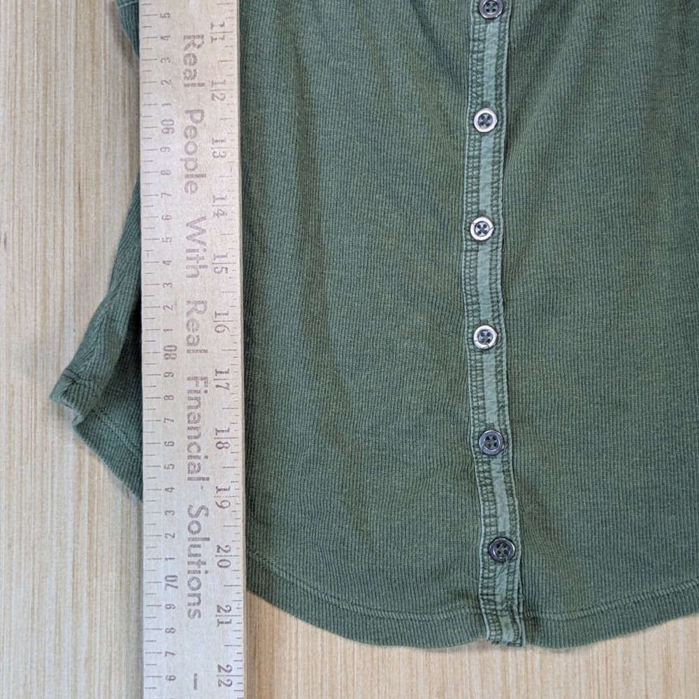 Pilcro Anthropologie Fairy Grunge Olive Green Ribbed Cami Tank Top Size S - Picture 7 of 8